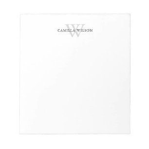 Simple Elegant Monogram Professional Office Notepad