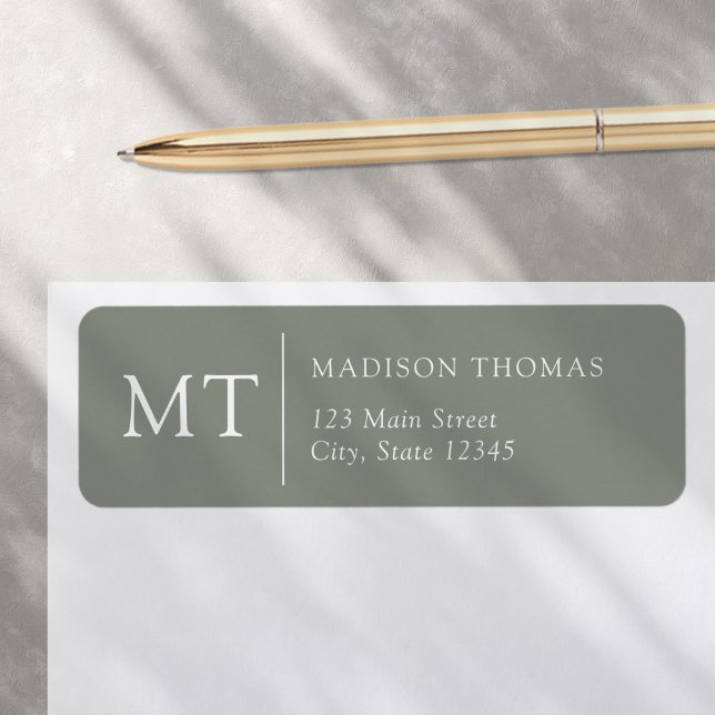 Simple Elegant Monogram Return Address Label (Creator Uploaded)