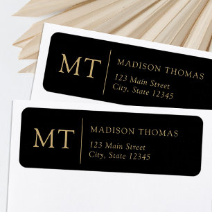 Simple Elegant Monogram Return Address Label