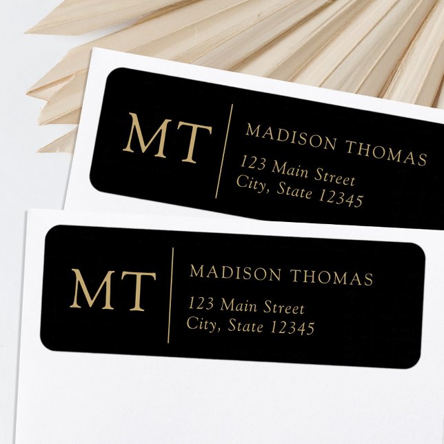 Simple Elegant Monogram Return Address Label (Creator Uploaded)