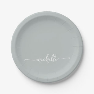 Simple Elegant Monogram Script Paper Plate