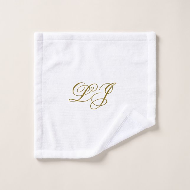 Simple Elegant Monogram Towel (Wash Cloth)