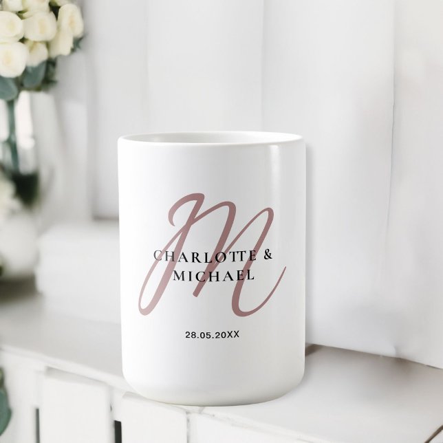 Simple, elegant, monogram wedding coffee mug (Simple, elegant, monogram wedding coffee mug.)