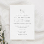 Simple Elegant Monogram Wedding Invitation<br><div class="desc">Invite friends and family to your wedding with this simple,  timeless and elegant wedding invitation.</div>