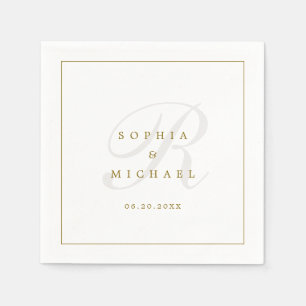 Simple Elegant Monogram Wedding  Napkin