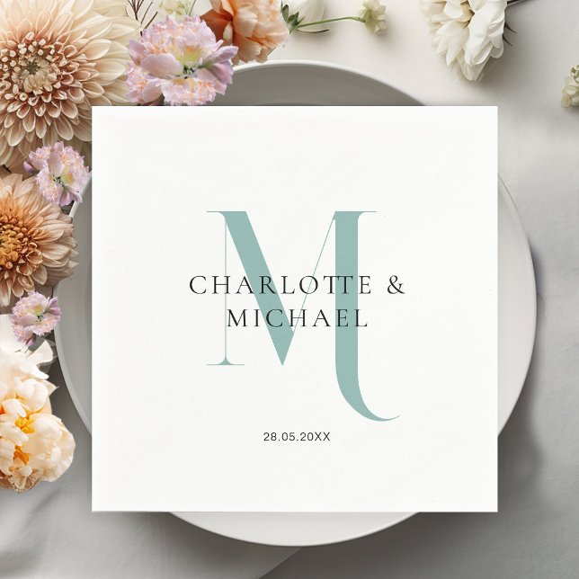 Simple, elegant, monogram wedding napkins (Creator Uploaded)