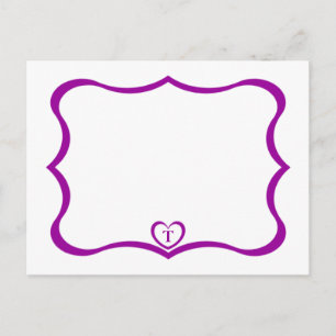 Simple Elegant Monogrammed Postcard #Purple