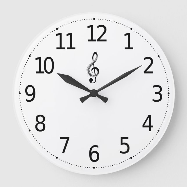 Simple Elegant Music Note Piano Keys | Wall Clock (Front)
