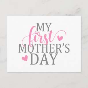 Simple & Elegant My First Mother's Day   Postcard
