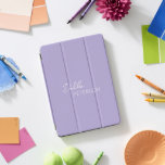Simple Elegant Name Modern iPad Pro Cover<br><div class="desc">Modern purple / lavender iPad cover featuring a simple and minimal design personalised with your name in an elegant script and contemporary sans serif font.</div>