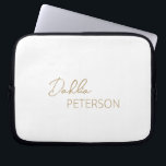 Simple Elegant Name Modern Laptop Sleeve<br><div class="desc">Modern faux gold laptop sleeve featuring a simple and minimal design personalized with your name in an elegant script and contemporary sans serif font.</div>