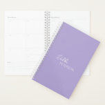 Simple Elegant Name Modern Planner<br><div class="desc">Modern and professional purple / lavender business planner featuring a simple and minimal design with your name in an elegant script and contemporary sans serif font.</div>