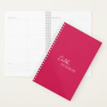 Simple Elegant Name Modern Planner<br><div class="desc">Modern and professional magenta / fuschia pink business planner featuring a simple and minimal design with your name in an elegant script and contemporary sans serif font.</div>