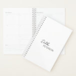 Simple Elegant Name Modern Planner<br><div class="desc">Modern and professional black and white business planner featuring a simple and minimal design with your name in an elegant script and contemporary sans serif font.</div>