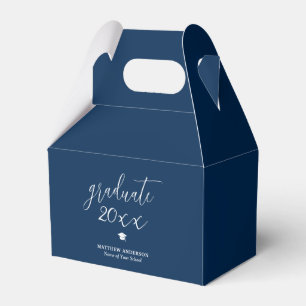Simple Elegant Navy Blue Graduate 2024 Graduation Favour Box