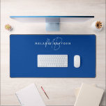 Simple Elegant Navy Blue Minimalist Two Monogram Desk Mat<br><div class="desc">Simple Elegant Navy Blue Minimalist Two Monogram Desk Mat</div>
