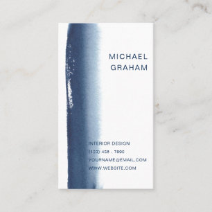 Simple Elegant Navy Blue Modern Business Card
