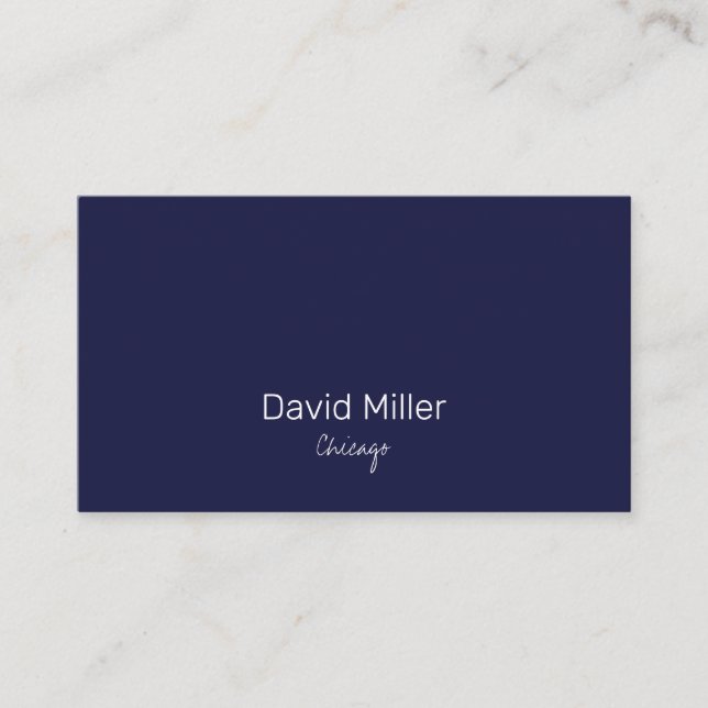 Simple Elegant Navy Business Card (Front)