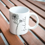 Simple Elegant November Birth Flower Script Name Coffee Mug<br><div class="desc">Elegant,  minimalist and modern black hand drawn chrysanthemum flower,  November birth flower with customisable name in elegant script,  personalised gift for any occasion,  including Birthdays,  gifts for bridesmaids,  best friends,  Christmas,  and more.</div>