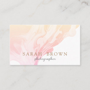 Simple Elegant Ombre Pink Peach Marble Seamless Business Card