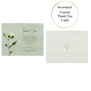 Simple, Elegant Orthodox Christian Funeral Thank You Card
