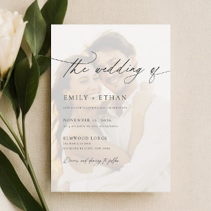 Simple Elegant Overlay Photo Wedding Invitation