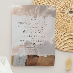 Simple Elegant Overlay  Photo Wedding Invitation