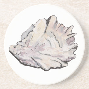 Simple Elegant Oyster Watercolor Coaster