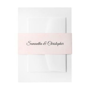 Simple Elegant Pale Blush Pink Wedding Invitation Belly Band