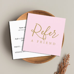 Simple Elegant Pale Rose Golden Referral Card