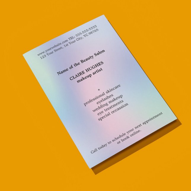 Simple Elegant Pastel Makeup Artist  Flyer (Creator Uploaded)