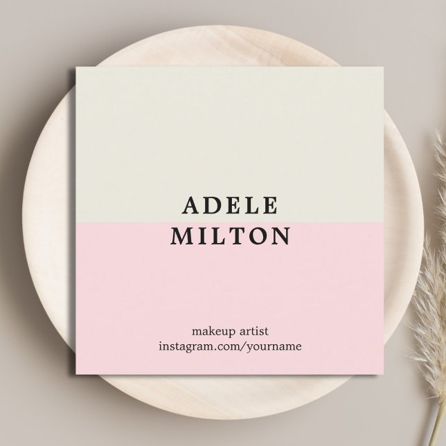 Simple Elegant Pastel Makeup Artist Square Business Card (Creator Uploaded)