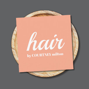 Simple Elegant Pastel White Hair Square Business Card