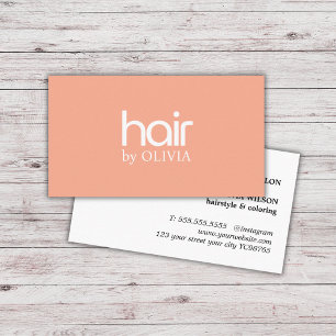Simple Elegant Pastel White Hair Stylist Business Card