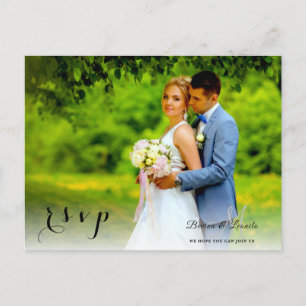Simple Elegant Personalised Photo Rsvp Postcard