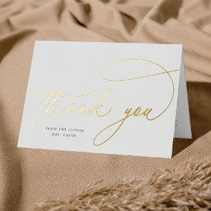 Simple Elegant Personalised Photo Thank You Foil Greeting Card