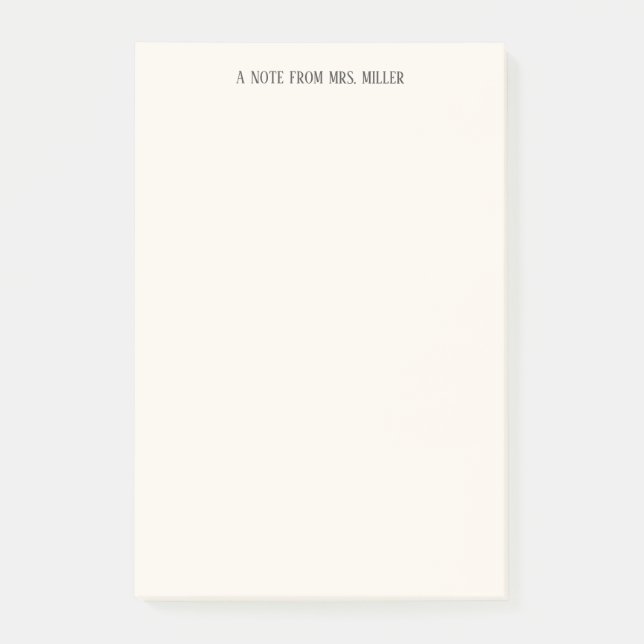 Simple Elegant Personalised Teacher Note (Front)