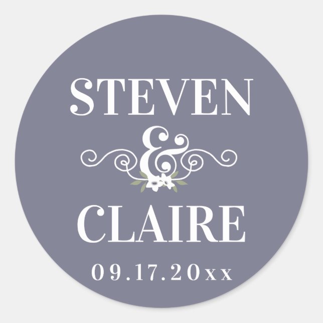 Simple Elegant Personalised Wedding Envelope Seal (Front)