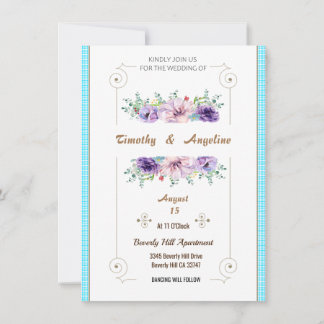 Simple Elegant Personalised Wedding Invitation