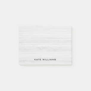 Simple Elegant Personalised White Wood Post-it Notes