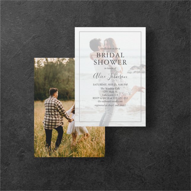 Simple Elegant Photo Bridal Shower Invitation (Creator Uploaded)