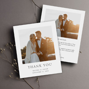 Simple Elegant Photo Budget Wedding Thank You Card
