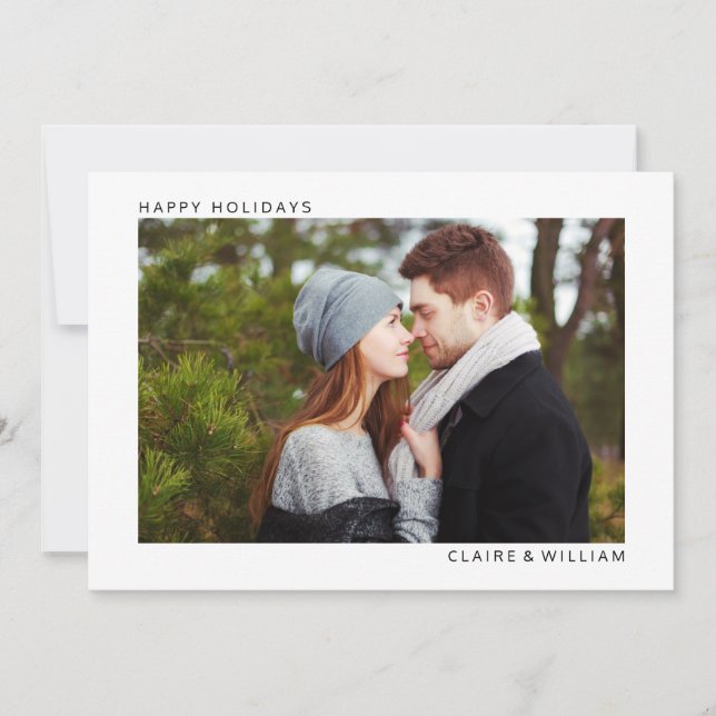 Simple Elegant Photo Card Christmas Holidays (Front)