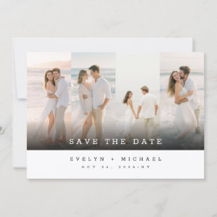 Simple Elegant Photo Collage Wedding Save The Date Invitation