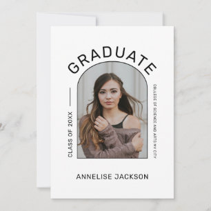 Simple elegant photo graduation announcement