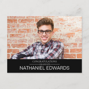 Simple Elegant Photo Graduation Invitation Postcard