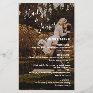 Simple Elegant Photo Modern Wedding Menu