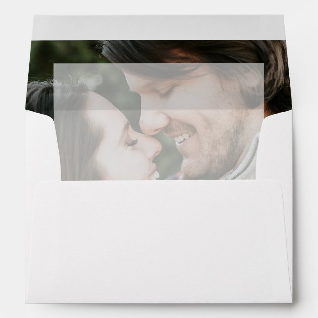 Simple Elegant Photo Overlay Script Wedding Envelope (Back (Bottom))