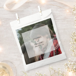 Simple Elegant Photo Overlay Script Wedding Favour Bag
