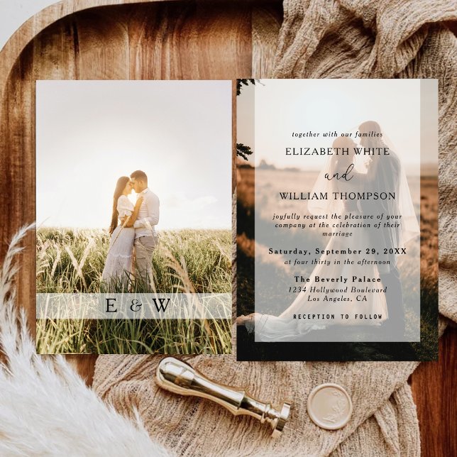 Simple Elegant Photo Overlay Wedding Invitation (Creator Uploaded)